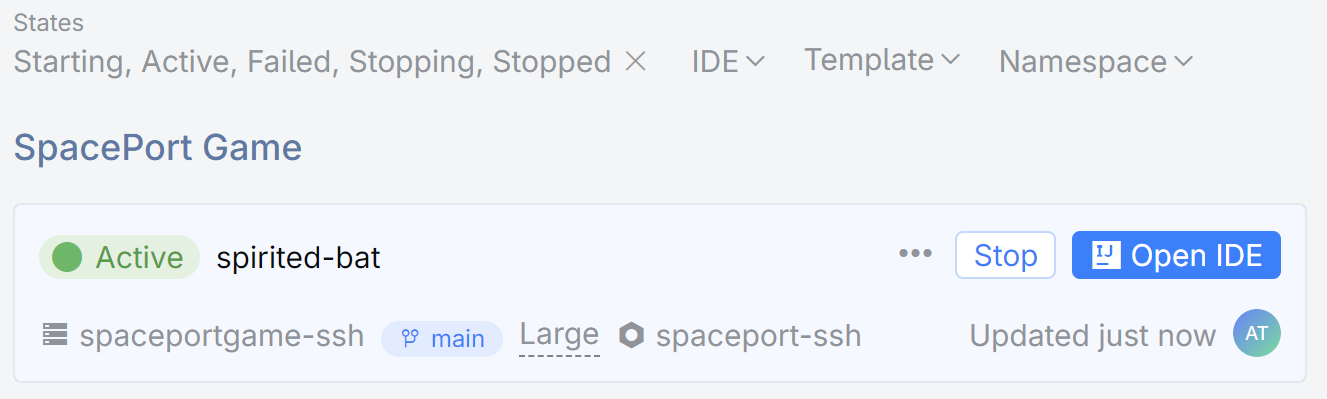 Stop dev environment