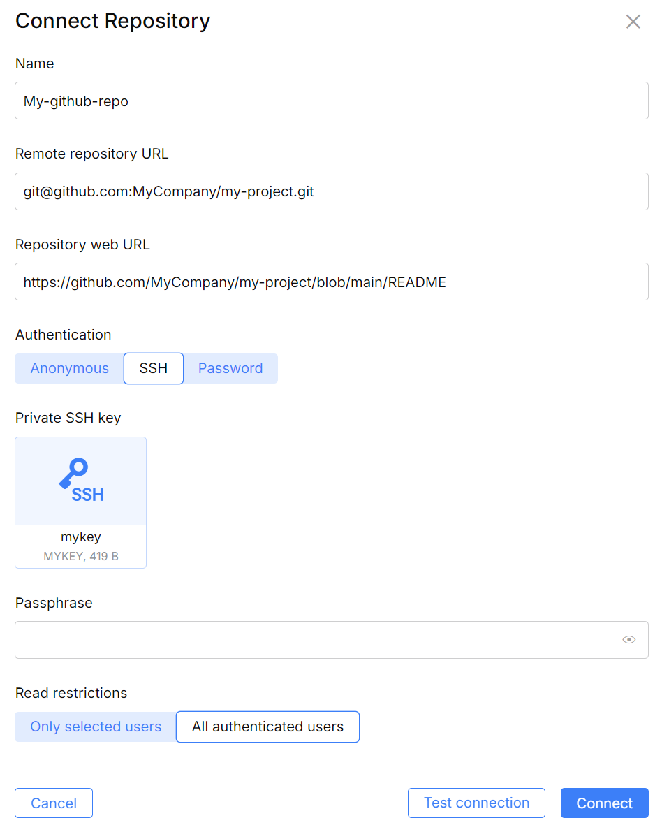 Connect Git repo Connect Git repo