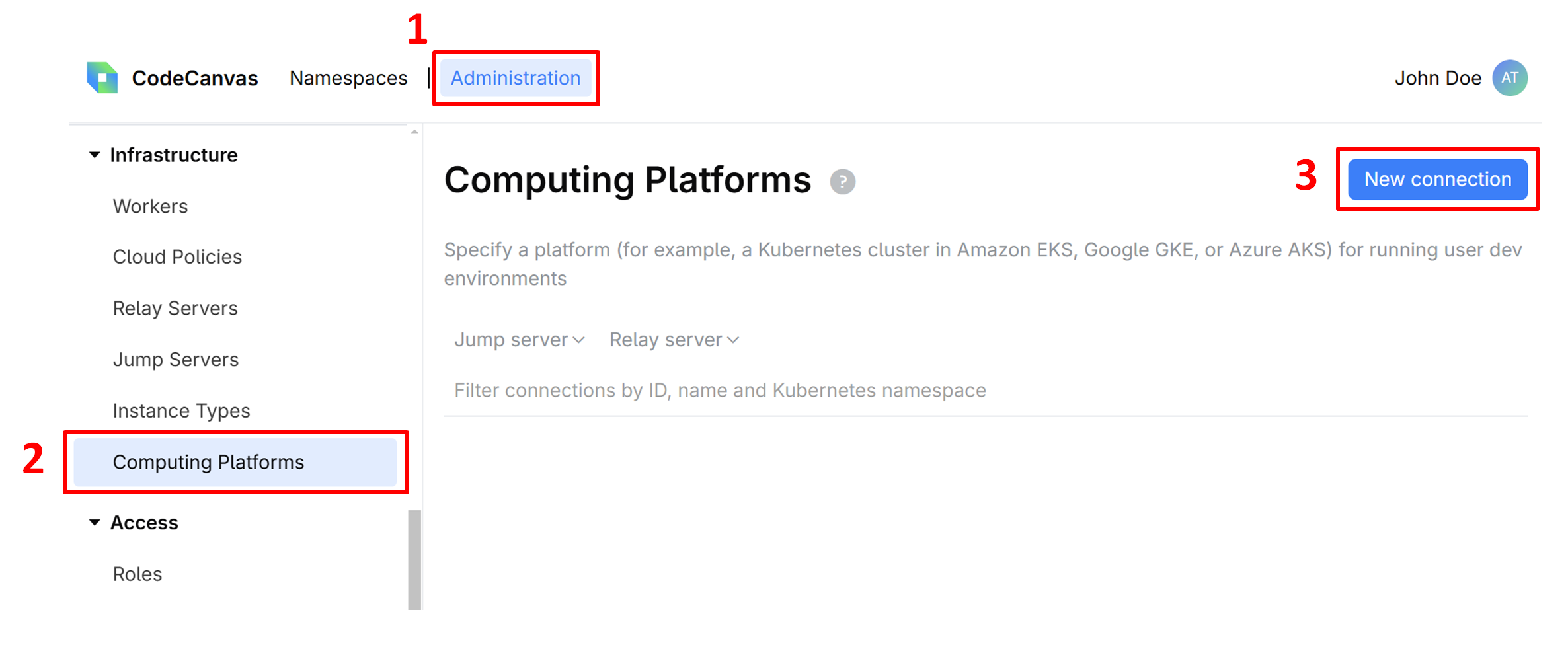 Connect dev environment cluster