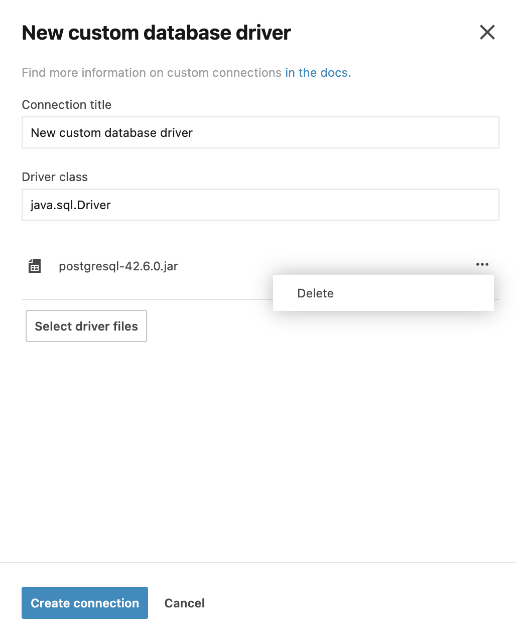 Adding a custom driver Adding a custom driver
