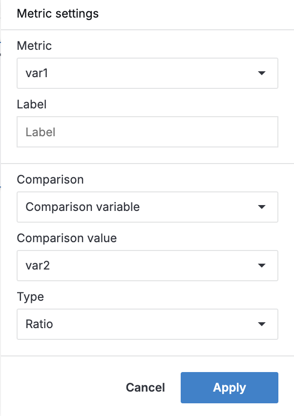 Metric cell settings Metric cell settings