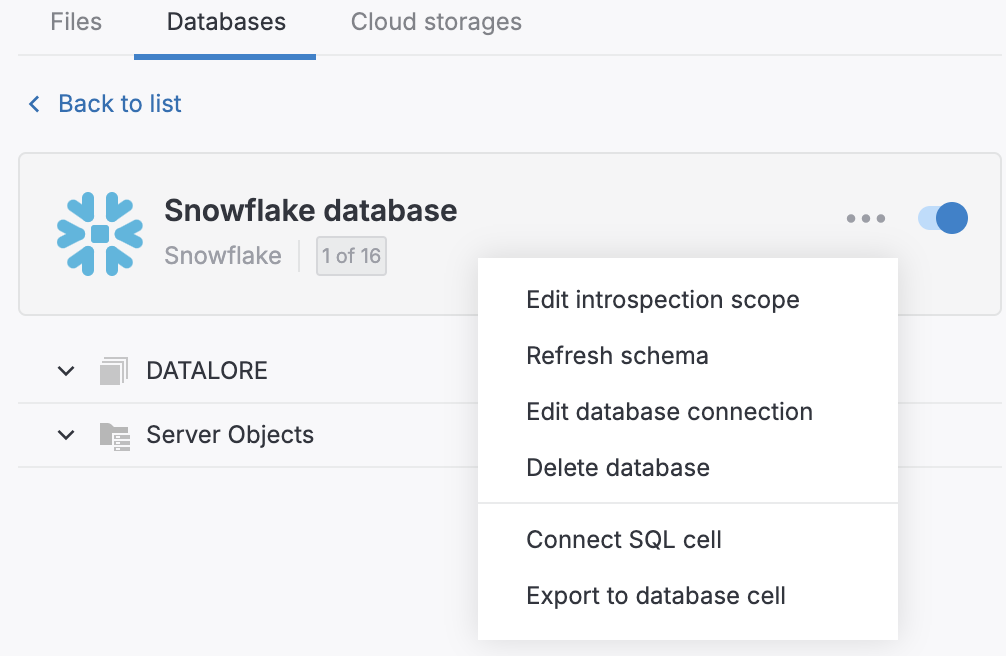 Introspected schemas Introspected schemas