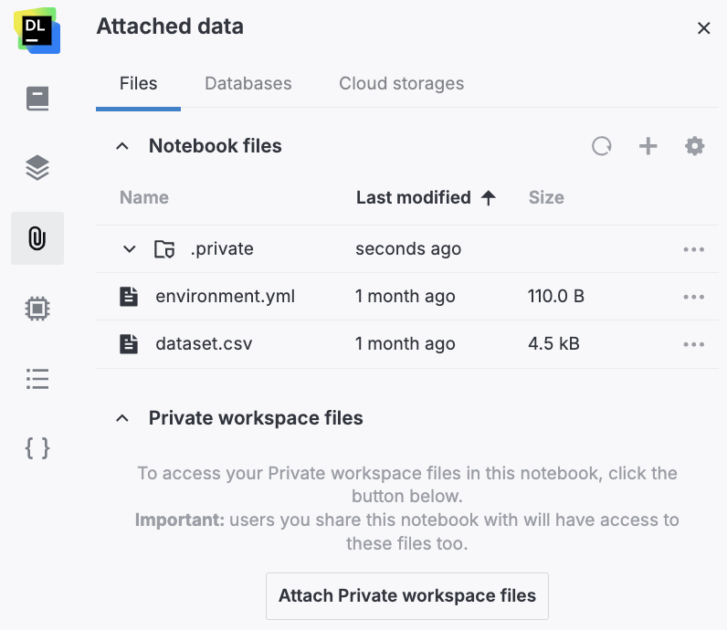 Attaching Private workspace files Attaching Private workspace files