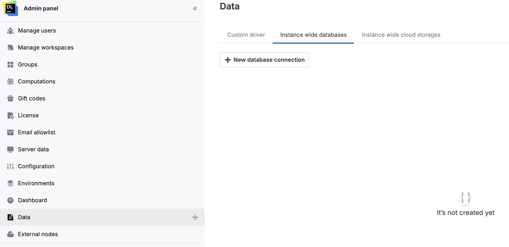 Instance wide databases tab