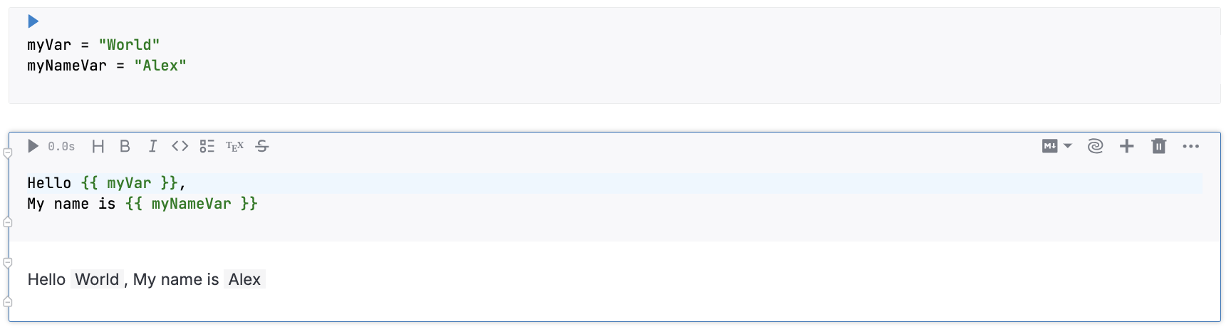 Provide text for your code | Datalore Documentation