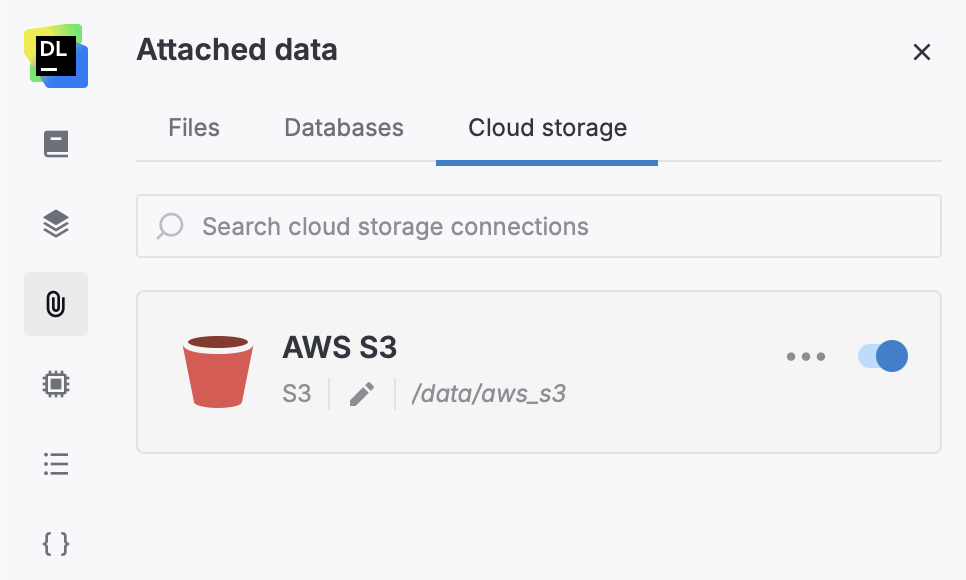 Cloud storage tab Cloud storage tab