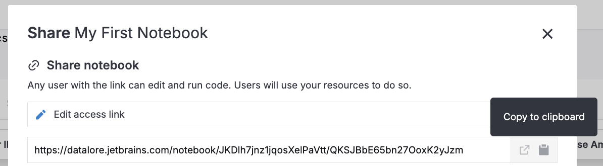 Edit access link created Edit access link created