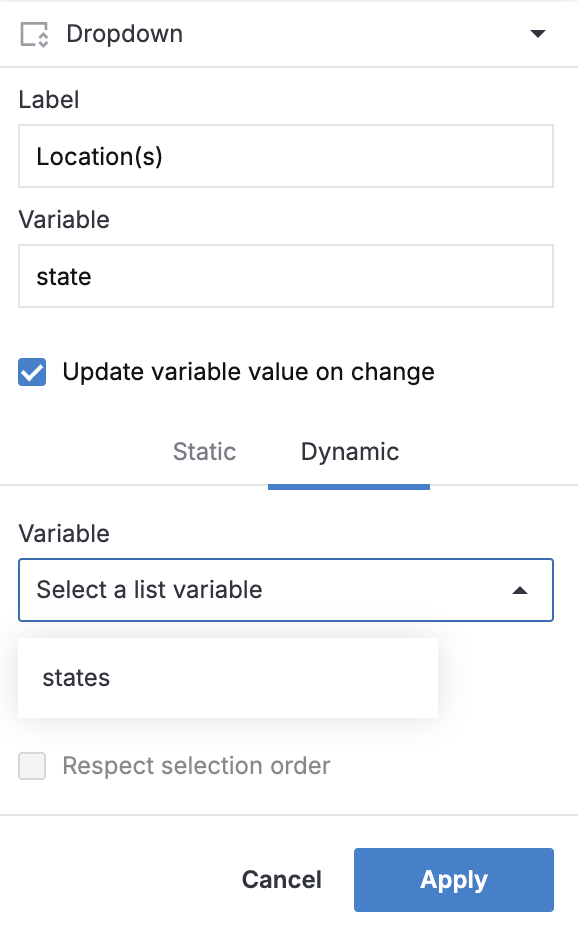Dropdown dialog Dropdown dialog