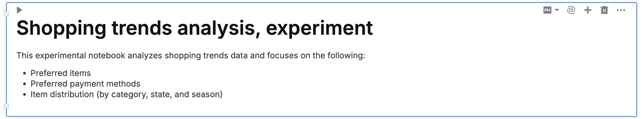 Your first Markdown cell Your first Markdown cell