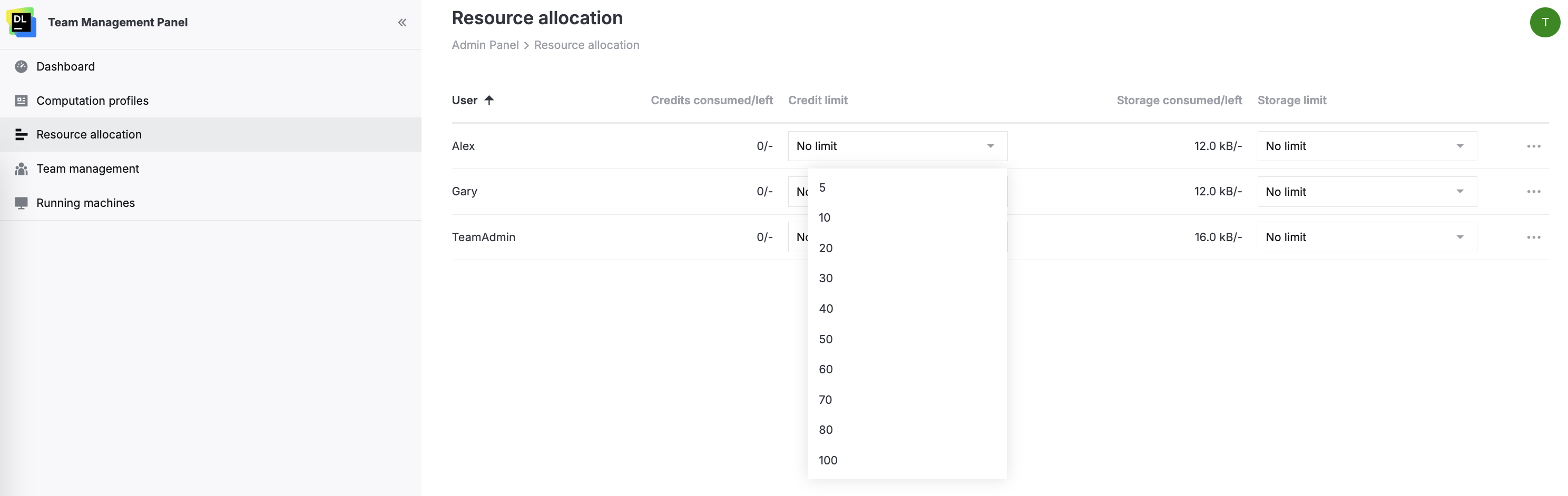 Limiting resources Limiting resources