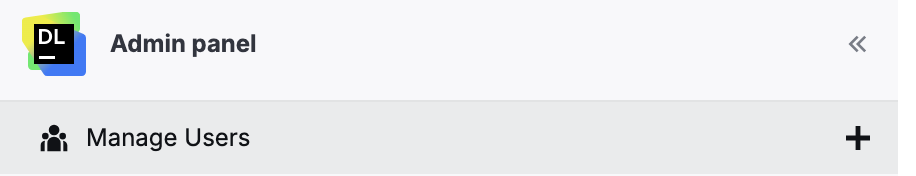 Manage users section on the sidebar in Datalore’s Admin panel Manage users section on the sidebar in Datalore’s Admin panel