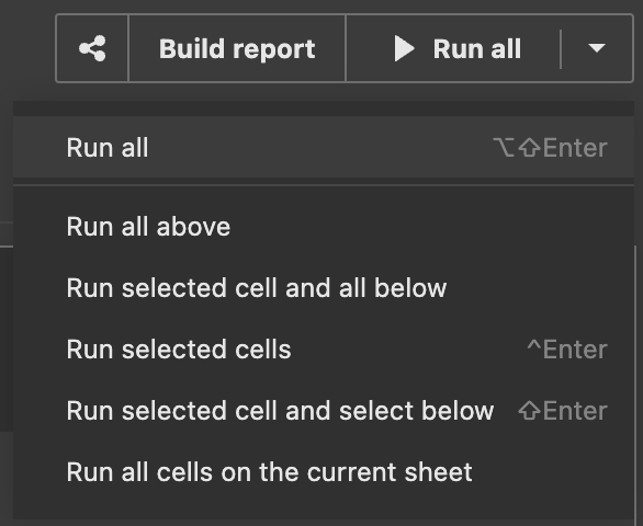 Run code | Datalore Documentation