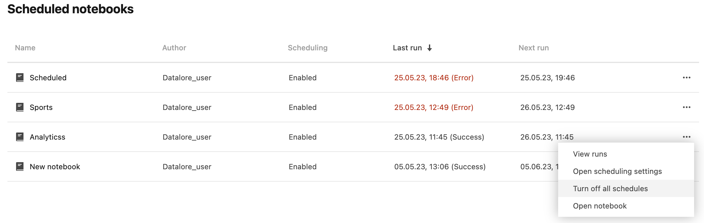 Delete a schedule Delete a schedule