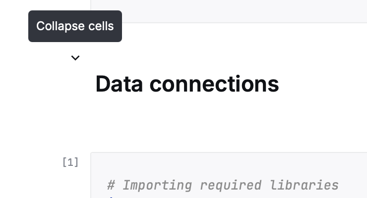 Collapsing a notebook section