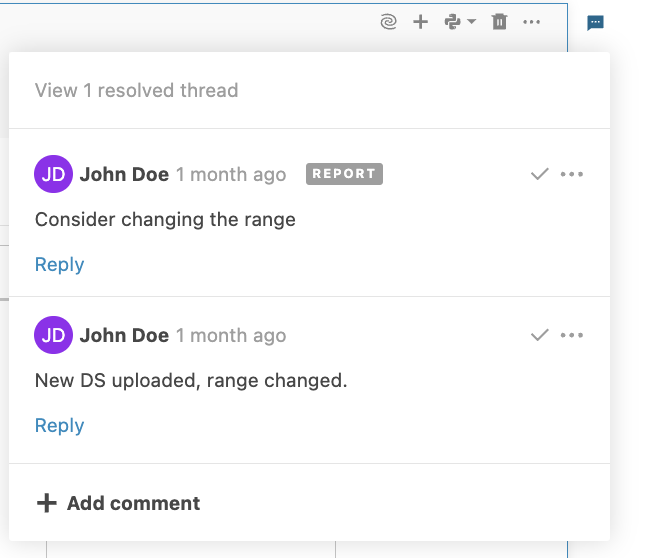 Comment view with two threads Comment view with two threads