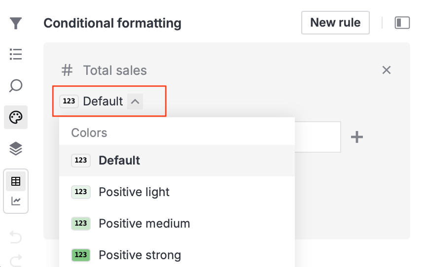 Selecting the color or gradient to apply