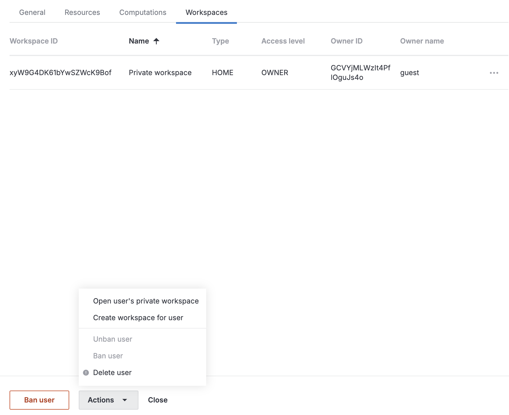 Manage workspaces Manage workspaces