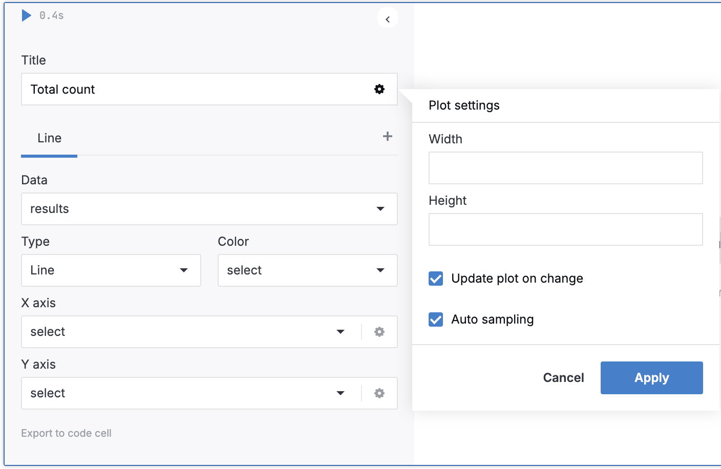 Plot settings dialog Plot settings dialog