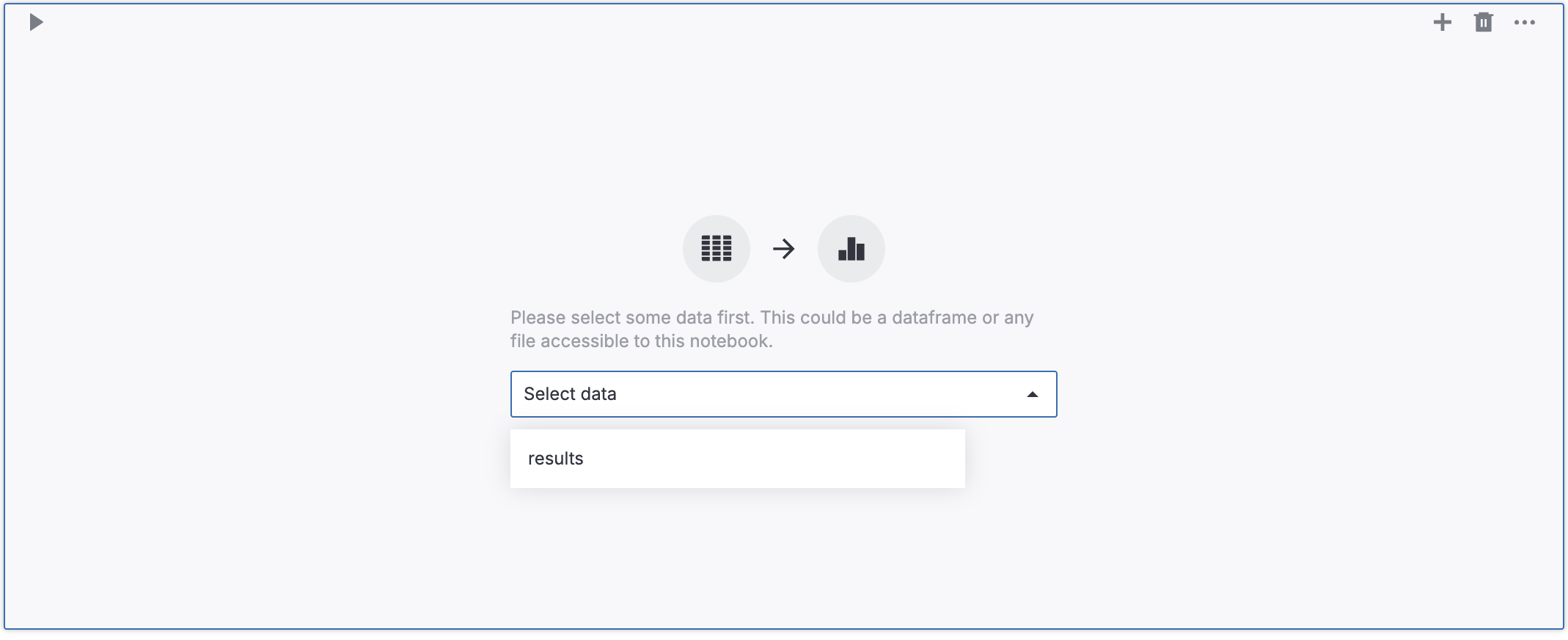 Selecting data source for chart cell Selecting data source for chart cell