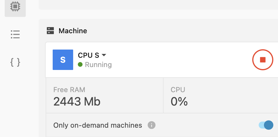 Enabling Only on-demand machines option Enabling Only on-demand machines option