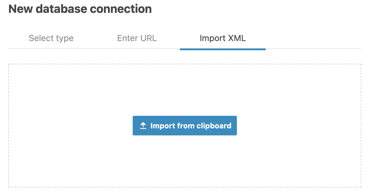 Import XML tab Import XML tab