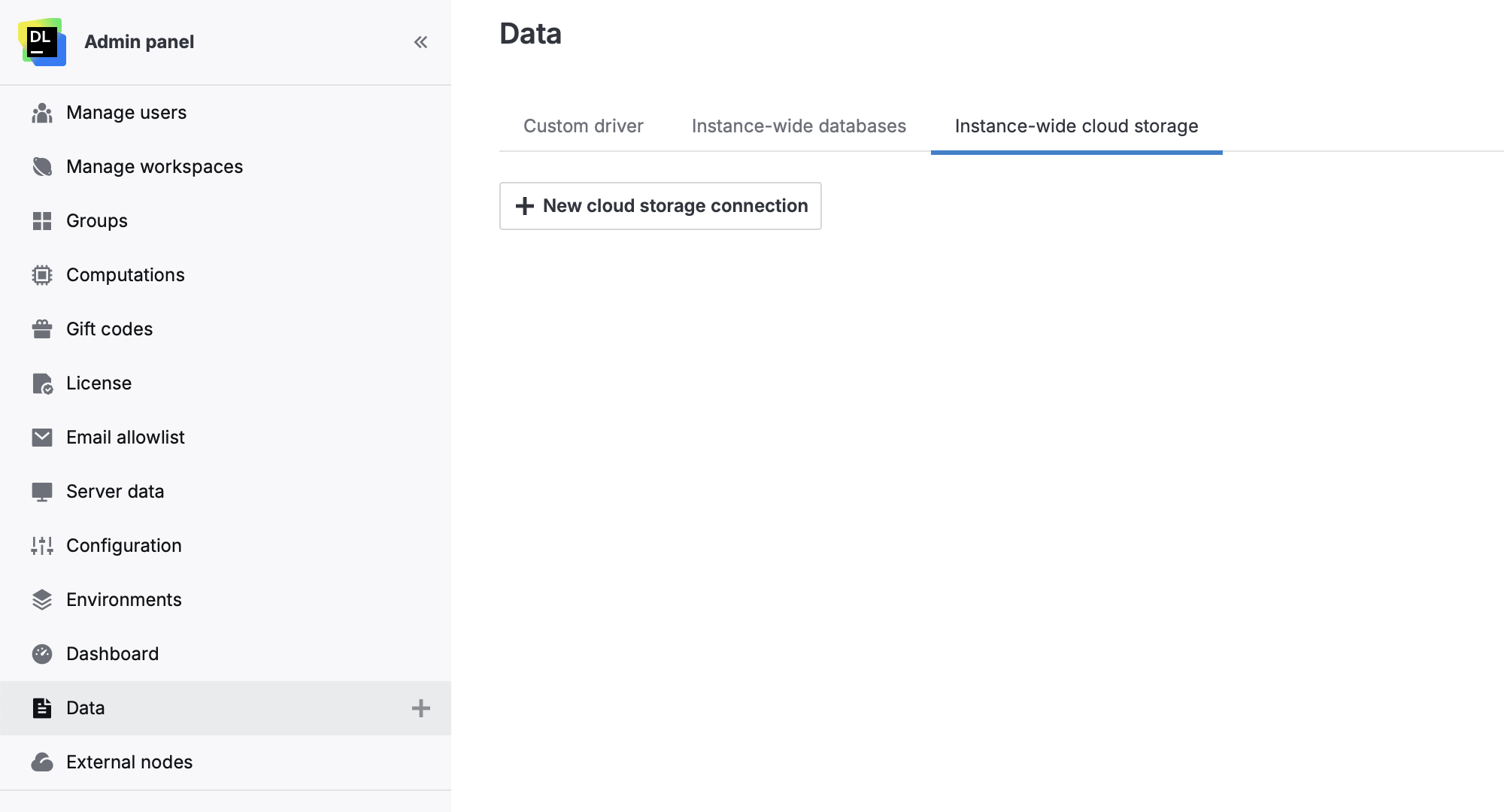 Instance-wide databases tab Instance-wide databases tab