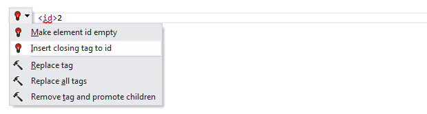 ReSharper: Insert closing tag quick-fix ReSharper: Insert closing tag quick-fix