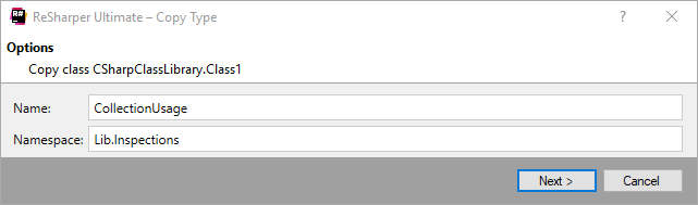 ReSharper. Copy Type refactoring ReSharper. Copy Type refactoring