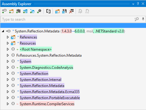 ReSharper: Assembly comparison node in the Assembly Explorer