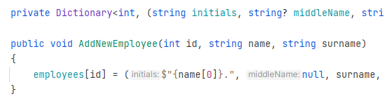 ReSharper: Inlay hints for tuple component names