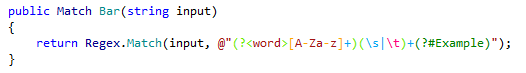 Highlighting of regular expressions