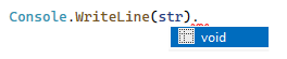 ReSharper: void expression hint in code completion