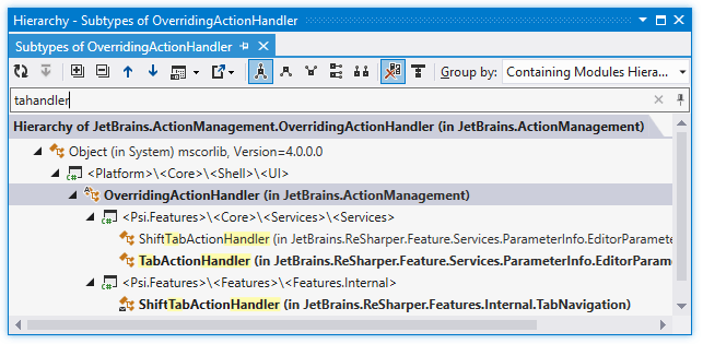 Filtering members in type hierarchy Filtering members in type hierarchy