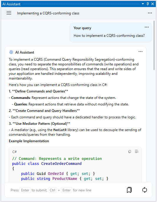 ReSharper: Asking AI Assistant programming-related questions ReSharper: Asking AI Assistant programming-related questions