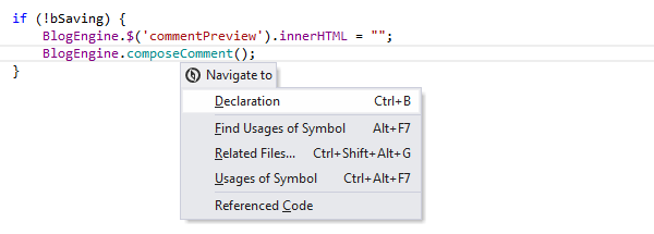 ReSharper：在 JavaScript 中转到声明