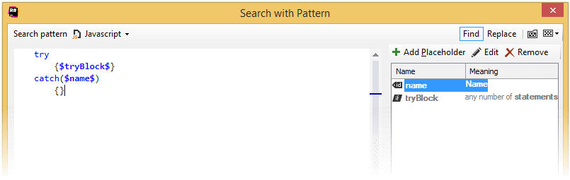 ReSharper：在 JavaScript 中进行结构化搜索和替换