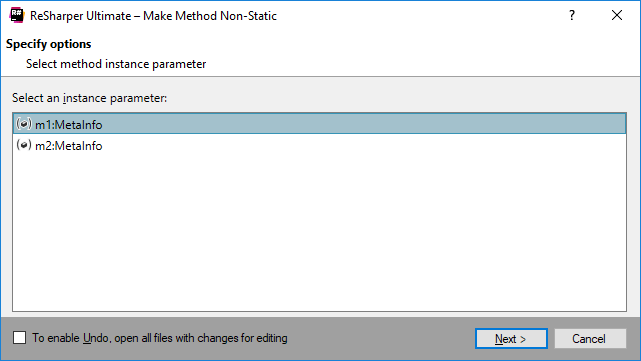 ReSharper：将方法转换为非静态的重构