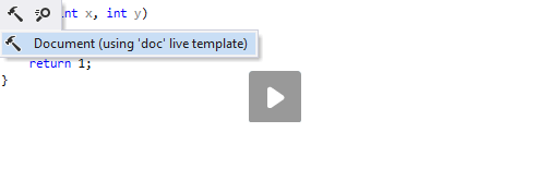 ReSharper：生成文档注释