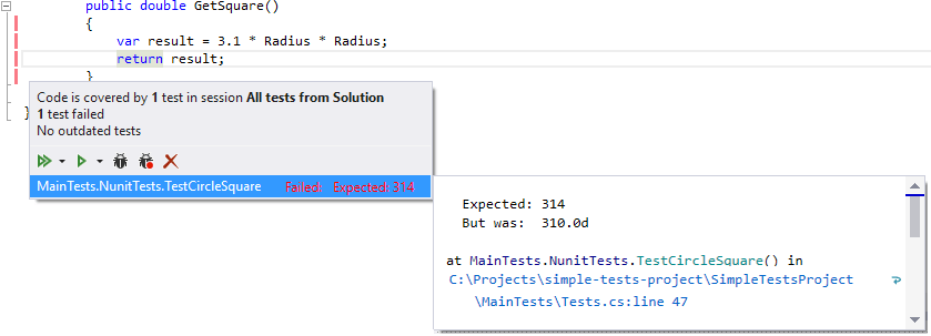 dotCover：访问覆盖测试的堆栈跟踪