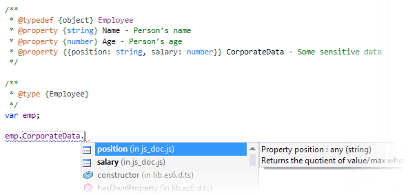 JSDoc 类型的编码辅助