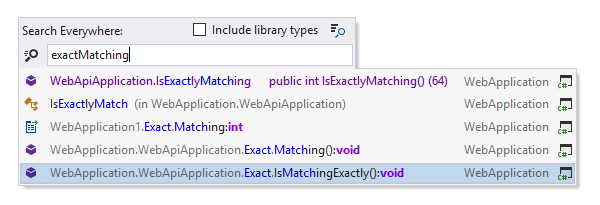 ReSharper：模糊匹配搜索项
