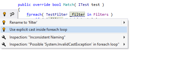 ReSharper 中的代码问题快速修复