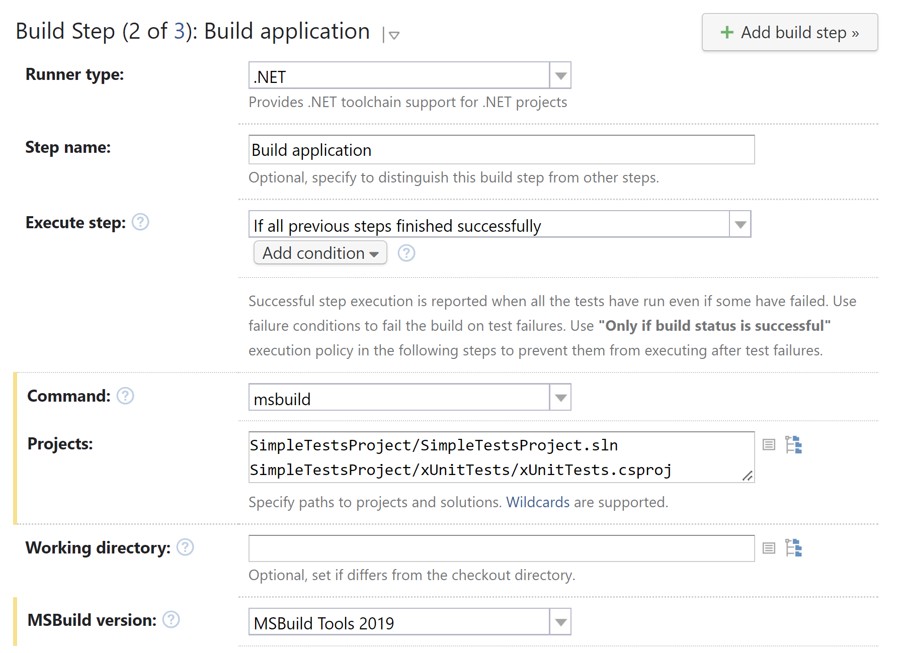 TeamCity 构建步骤