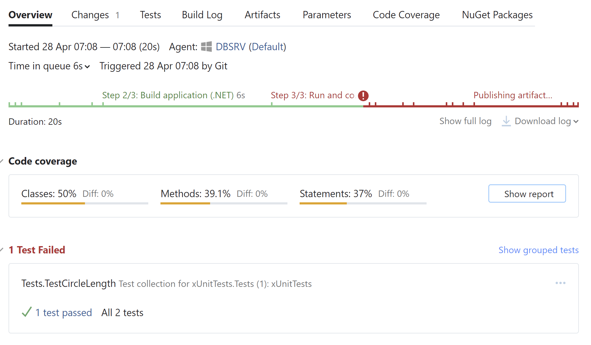 TeamCity. XUnit 运行概览