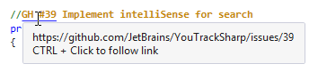 ReSharper。 从注释中链接到 GitHub 问题的待办事项