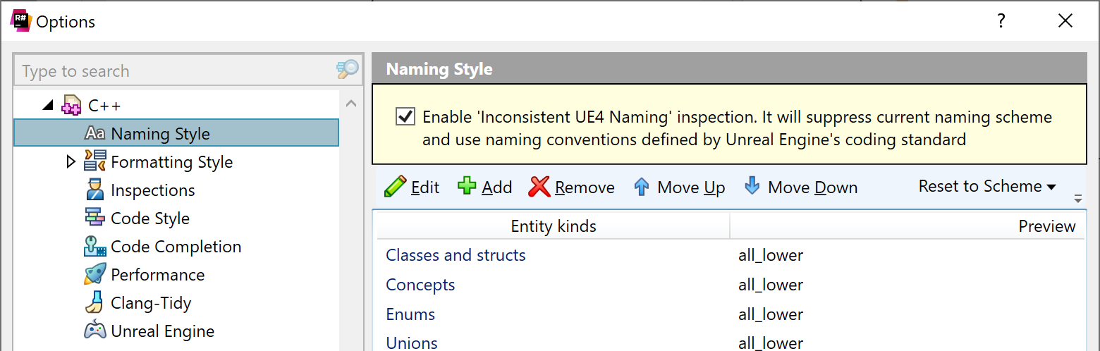 ReSharper：应用 Unreal Engine 命名约定