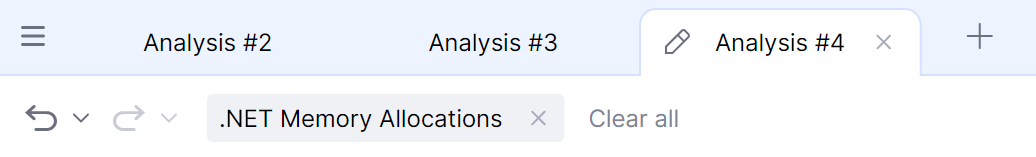 Analysis tabs