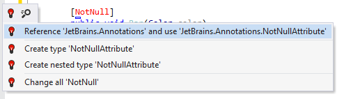 Quick-fix for adding reference to the JetBrains.Annotations module Quick-fix for adding reference to the JetBrains.Annotations module