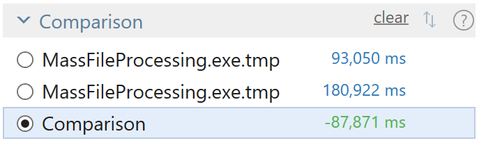 Snapshots for comparison Snapshots for comparison