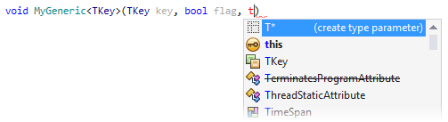 Creating a type parameter from usage in method parameters